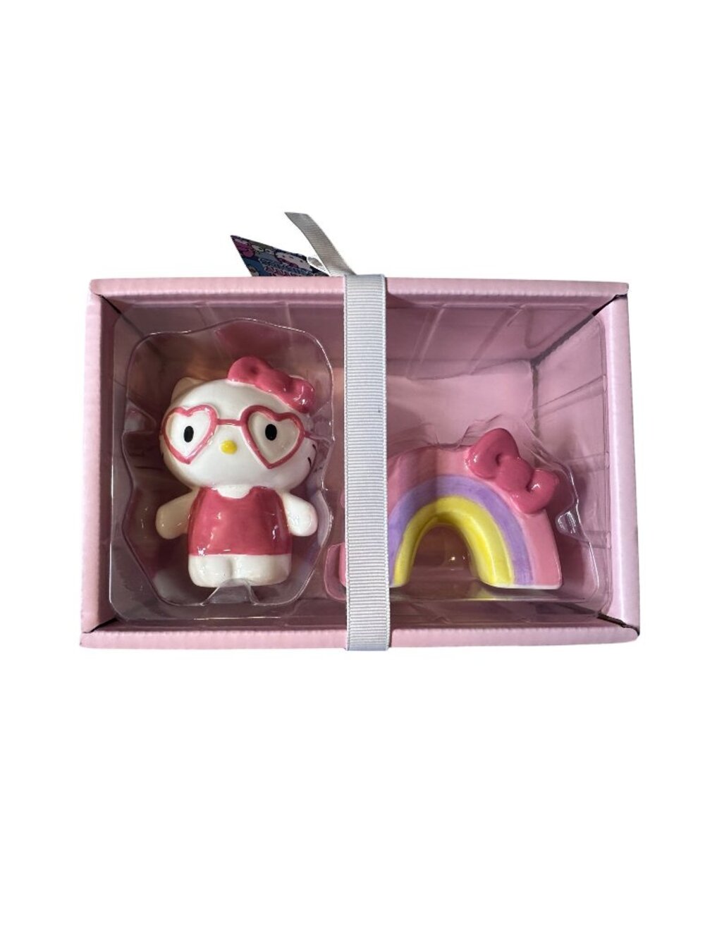 Hello Kitty Handcrafted Salt & Pepper Set - Happy Rainbow Design - Hand Painted